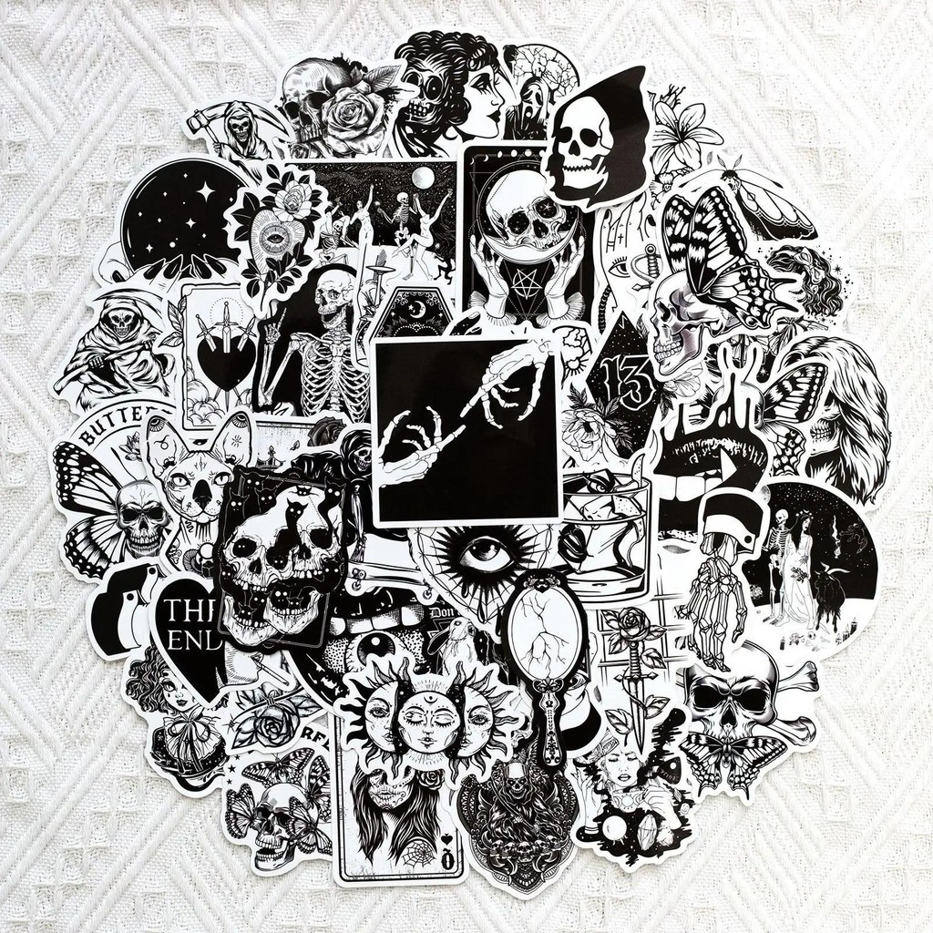 

Cool Horror Skull Stickers Waterproof Gothic Decals for Phone Skateboard Guitar Laptop Car Motorcycle Helmet Halloween Decals