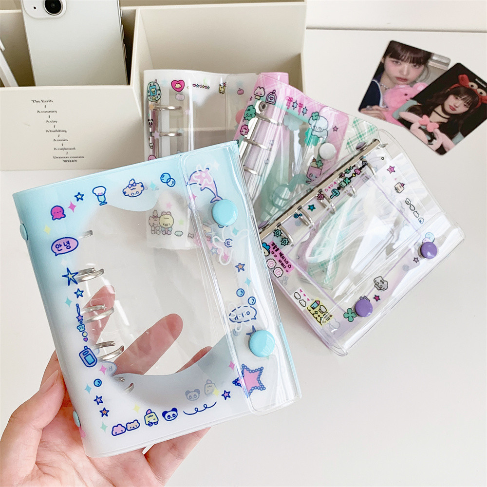 

Kawaii Print Mini Binder Notebook M5 Size Pocket Notepads Diy Photo Album Postcards Collect