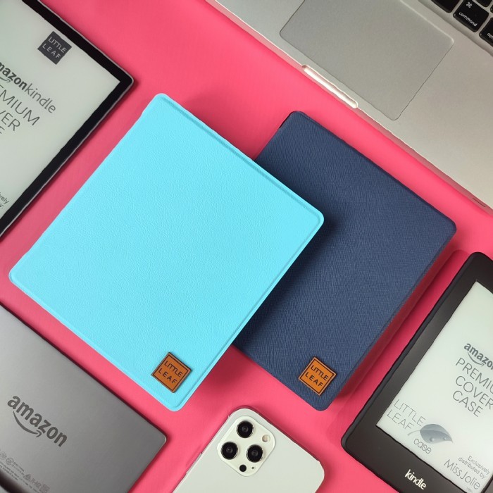 

promo -Cover Kindle Oasis 10th 9th Generation Casing Hard Case Amazon Leather - Biru Muda