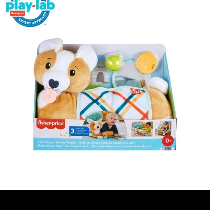 Fisher Price 3-in-1 Puppy Tummy Wedge - Mainan Boneka Bayi