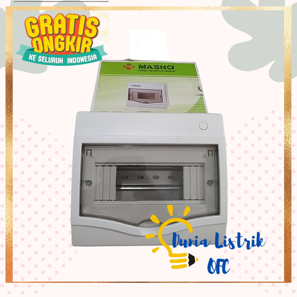 Rumah MCB 8 Grub Masko Panel IB/OB 5-8 Group 9808 Box MCB Masko 8 Grup Kotak MCB Masko isi 8 Panel M