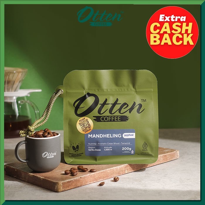 

Kopi Arabica Mandheling 200g - Biji Bubuk Kopi Otten Coffee - Medium Coarse