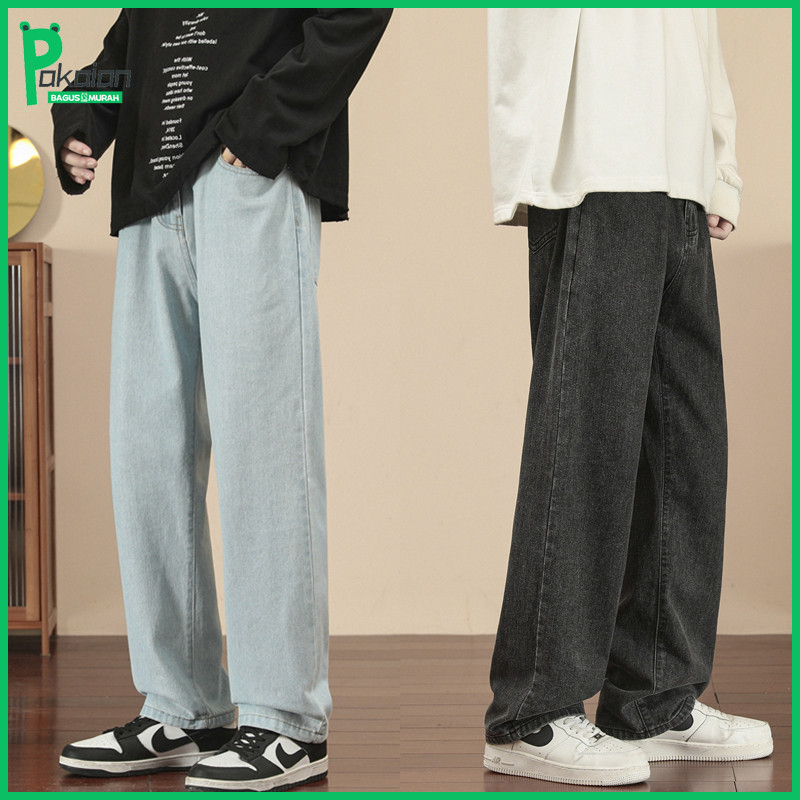 Celana gombrong pria korea style celana jeans pria celana cowok panjang jeans kulot pria Jeans Longg