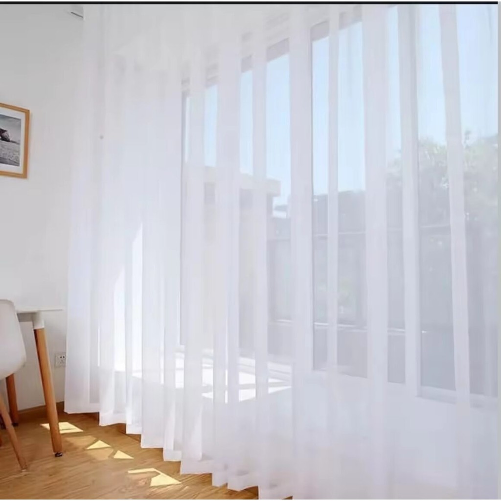 Vitras Gorden Putih Polos Dalaman Gorden Putih | Puring gorden Jendela