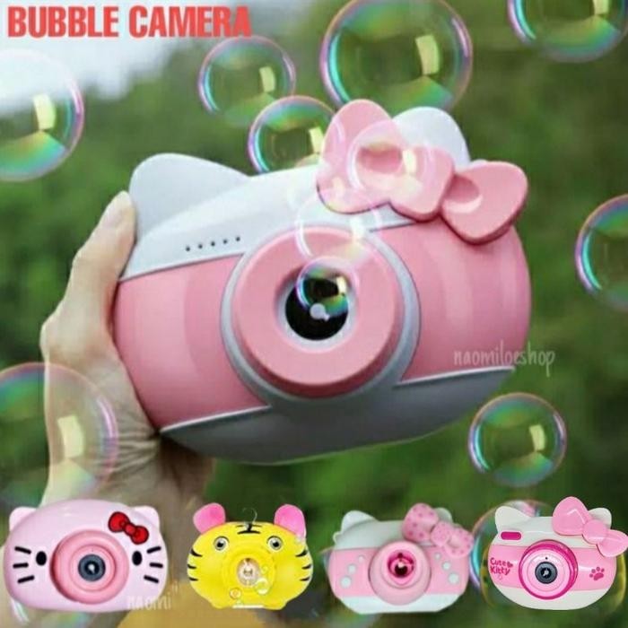 Mainan bubble camera hello kitty bubble elektrik kamera bubble blower dan gantungan gelembung anak