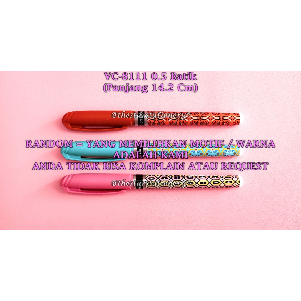 

(1 Biji) GROSIR Bolpen Vanco VC-8111 Batik 0.5 mm Gel Pen / Gel Pen Vanco VC8111 (1 Biji)