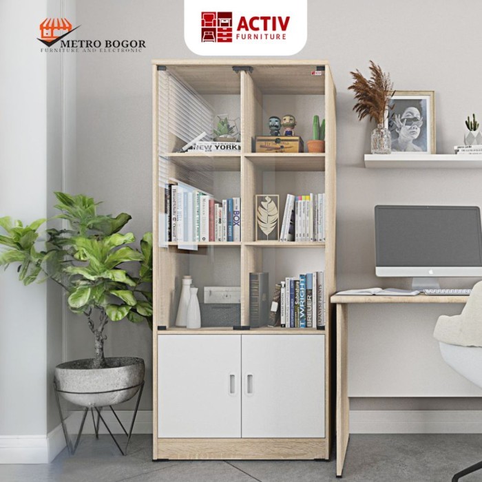 Rak buku / Lemari buku / Lemari Office Kantor Activ pintu kaca Galant SC 81 G