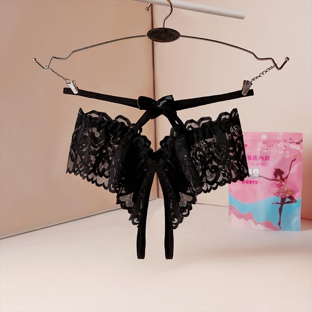 GUIREEN - #CD3211 CD Celana Dalam Wanita G String Open Lingerie Crotch Thongs Lace Pantie Briefs Bor