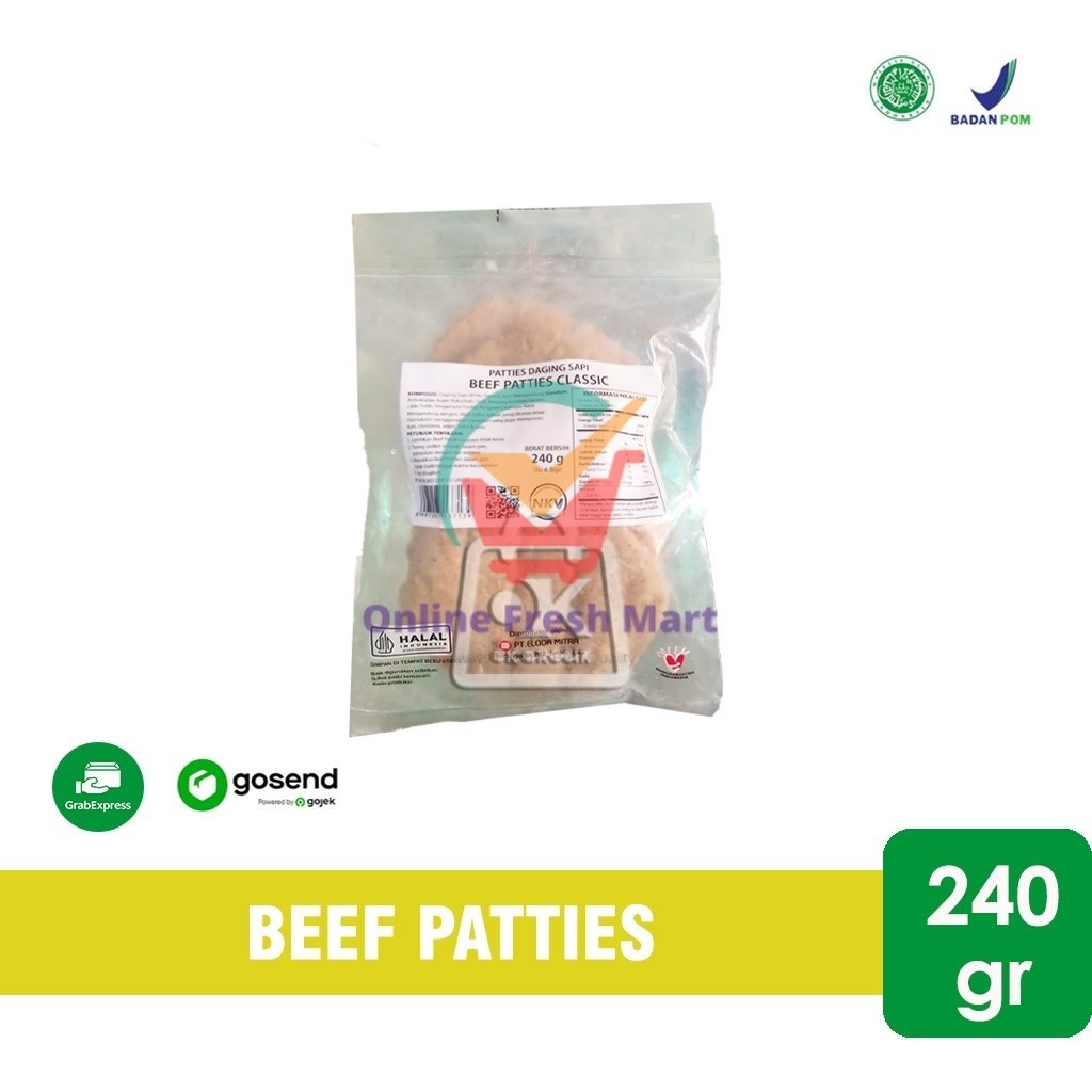 

Bernardi Beef Patties Classic isi 6 (240gr)KHUSUS INSTANT - Online Fresh Mart Denpasar