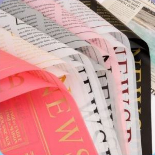 

Flower Wrapping Newspaper KB6131 Cellophane Kertas Buket Motif Koran