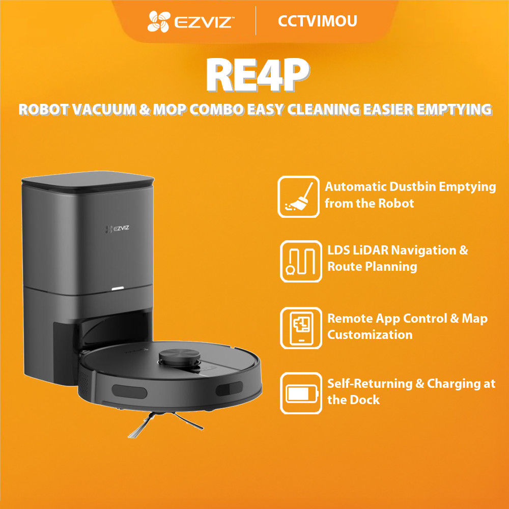 EZVIZ RE4P ROBOT VACUUM & MOP COMBO LASER NAVIGATION WITH DOCKING
