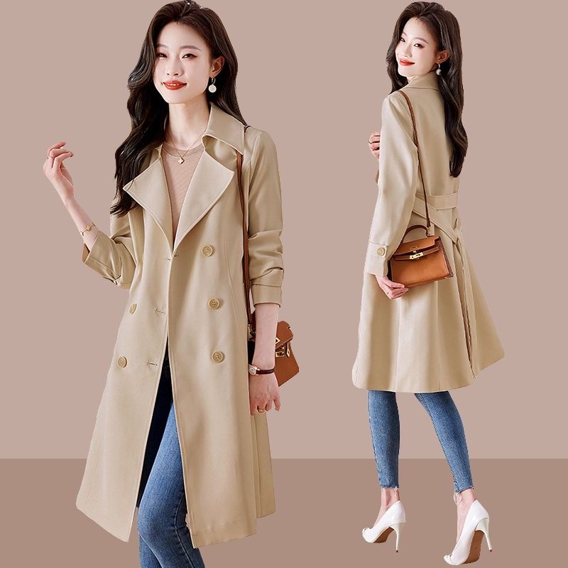 Long Coat wanita korean style Jaket wanita american drill Atasan wanita panjang Jas blazer formal pa