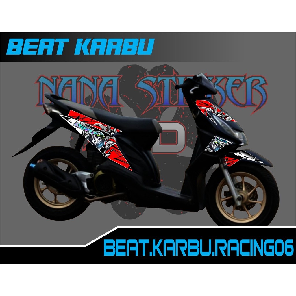 Striping Beat Karbu 2008-2012 Variasi Sticker Stiker Skotlet Motor Scotlite BEAT CODE 06