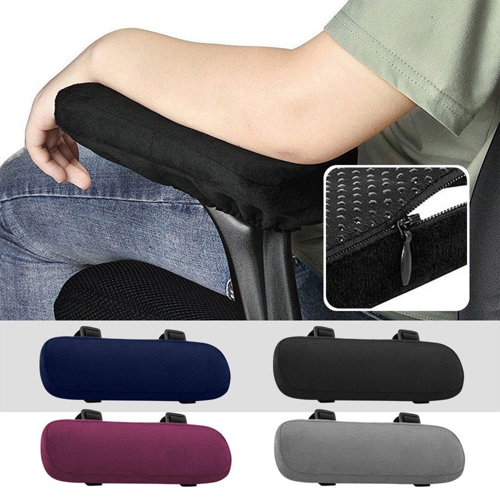 

2pcs Armrest Cushion Chair Arm Cover Memory Foam Non-Slip Elbow Support Pillow Elbow Rest Cover Pads For Office Home Chairs