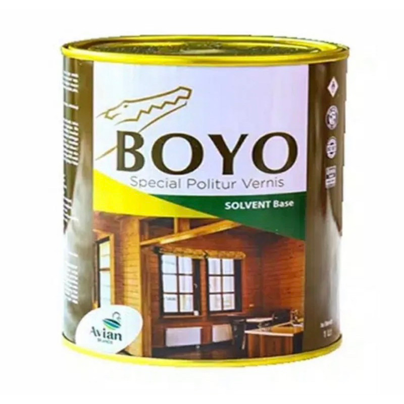 CAT POLITUR PLITUR VERNIS PERNIS SOLVENT BASE KAYU PELAPIS BOYO 1liter & 1/2liter KUSEN PINTU MEJA K
