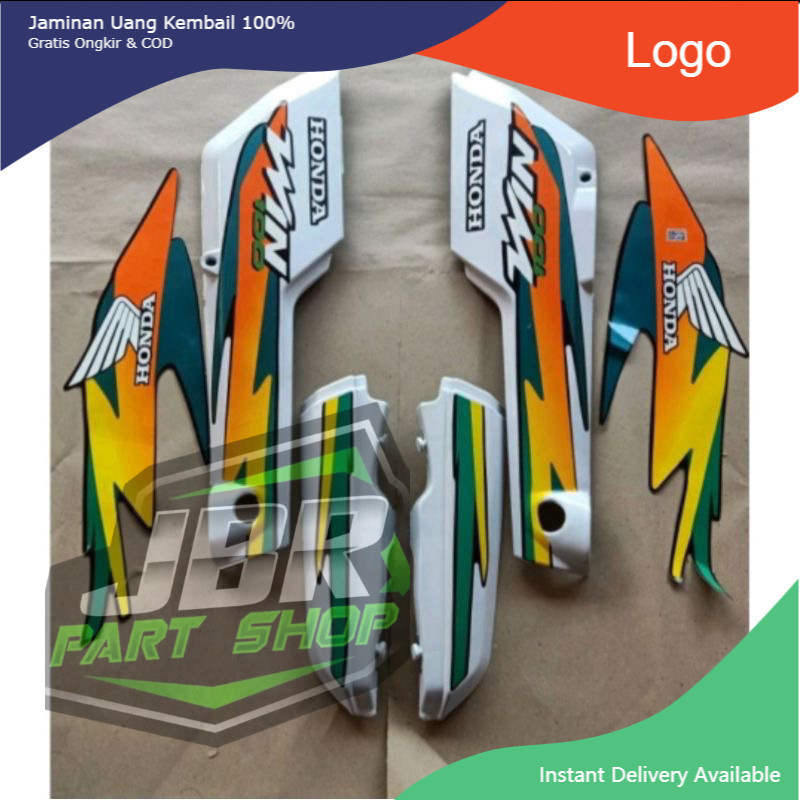 cover body bodi honda win 100 set kanan kiri warna putih bahan tebal
