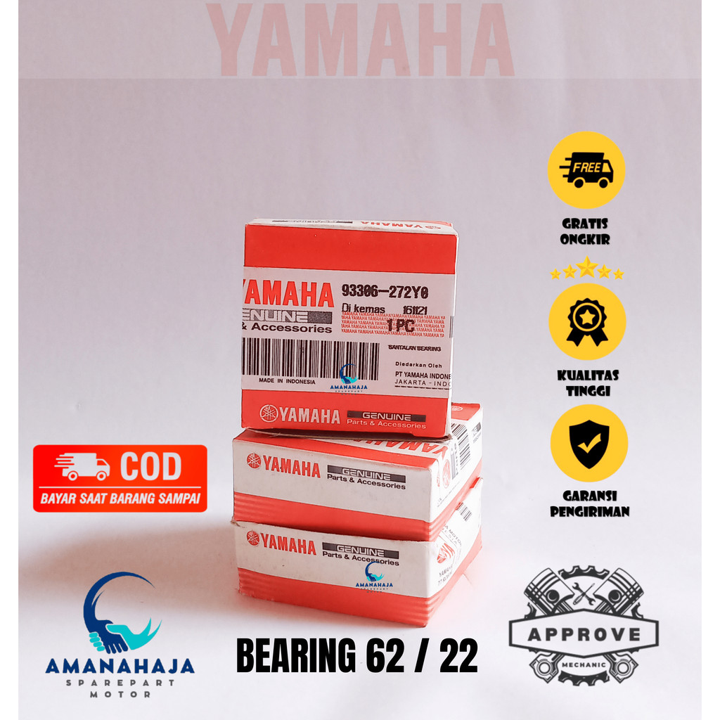 (GARANSI) ORI BEARING LAHER  62/22 | SPAREPART ORIGINAL SUKU CADANG SEPEDA MOTOR