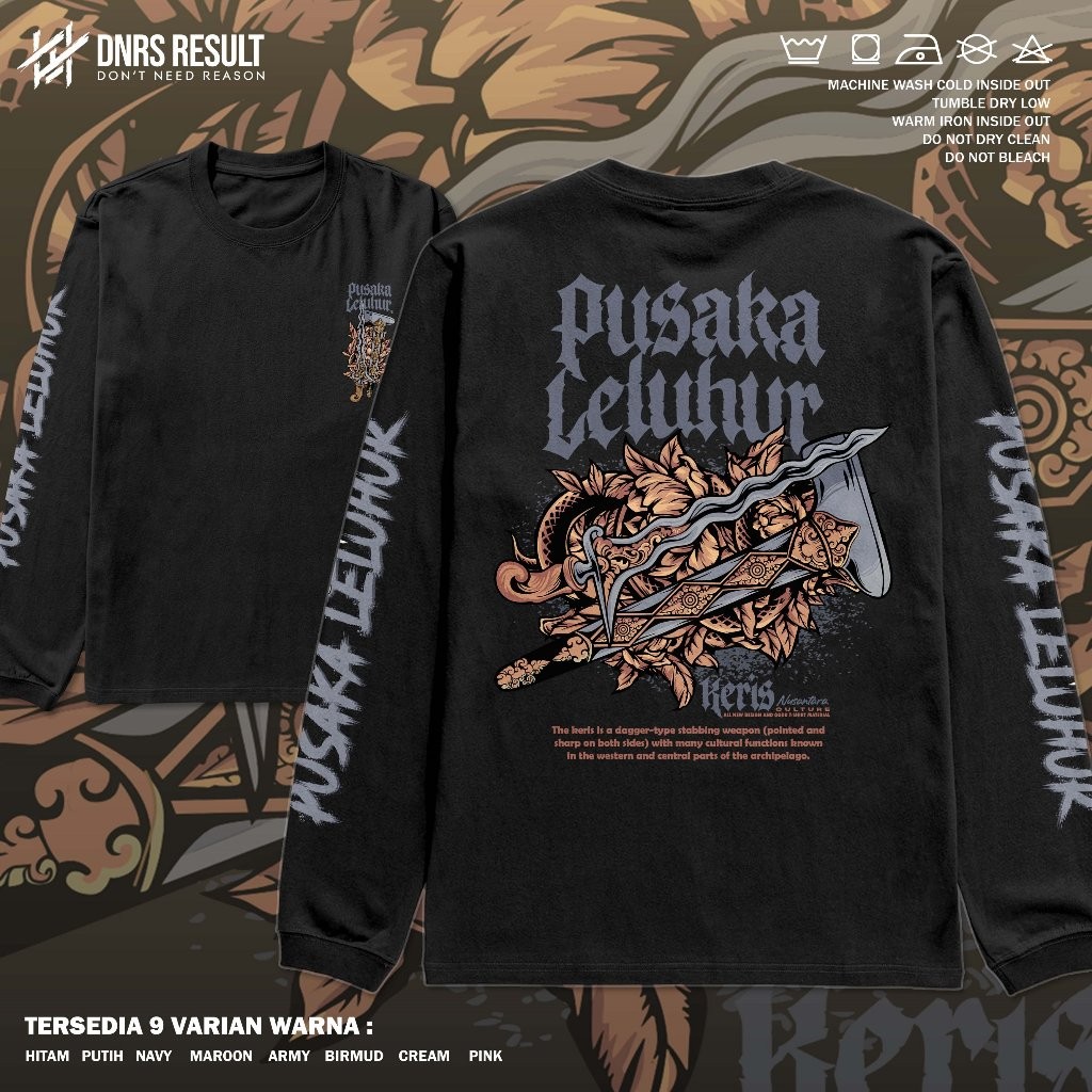 DNRS Kaos Pusaka Leluhur - Baju Lengan Panjang Culture Series Budaya Jawa - Tshirt Longsleeve Cotton