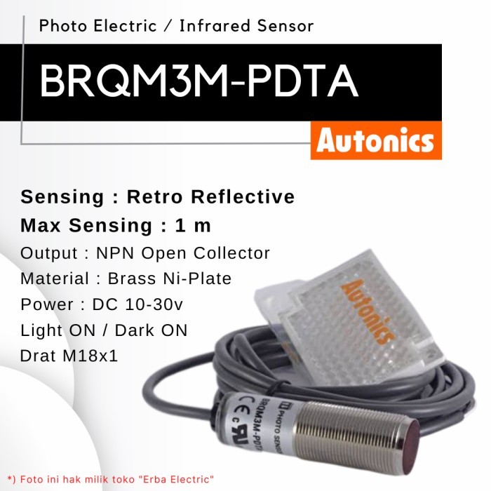 MU99 Autonics BRQM3M-PDTA Photo Sensor Infrared 3 meter NPN BR3M-MDT