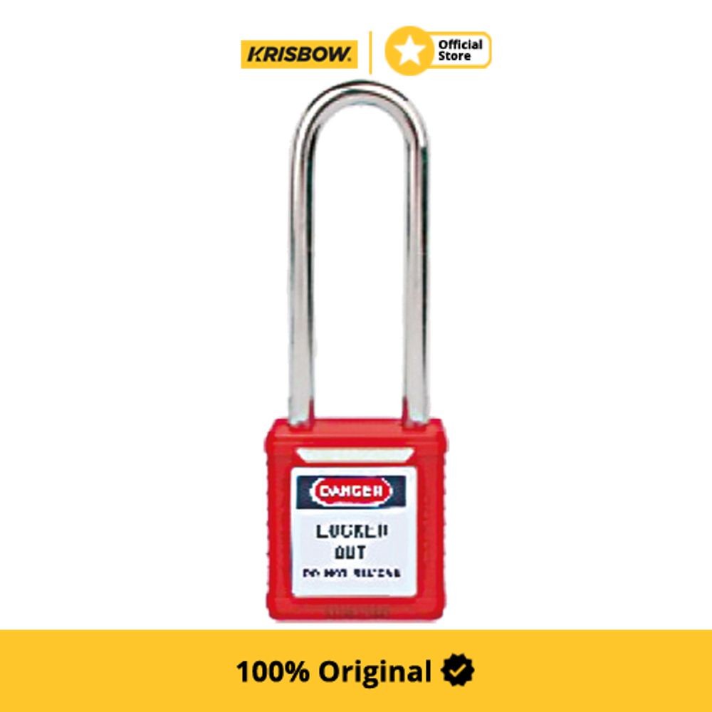 Krisbow Padlock Gembok Long Shackle Steel - Merah