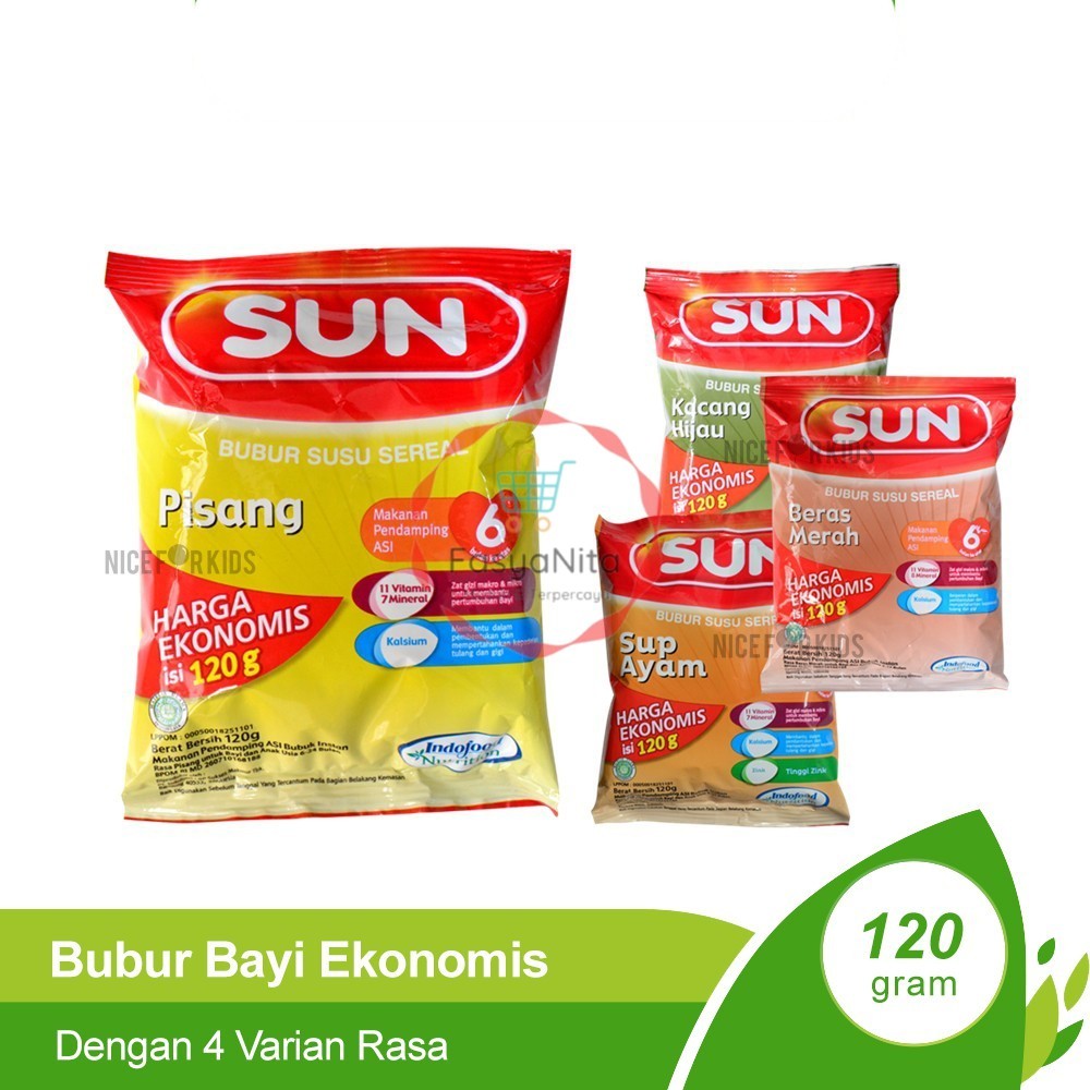Sun Bubur Ekonomis 6+ bulan 120 gram Bubur Bayi Sachet - Fasyanita Denpasar