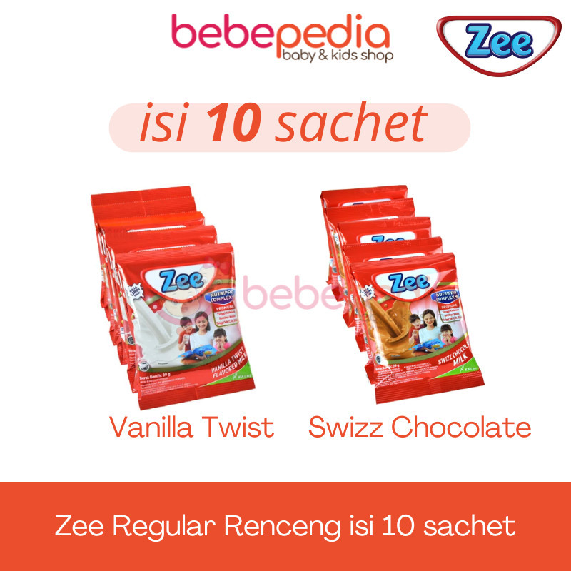 

Zee Susu Sachet Renceng isi 10 Sachet x 38 Gr Reguler Vanila Cokelat