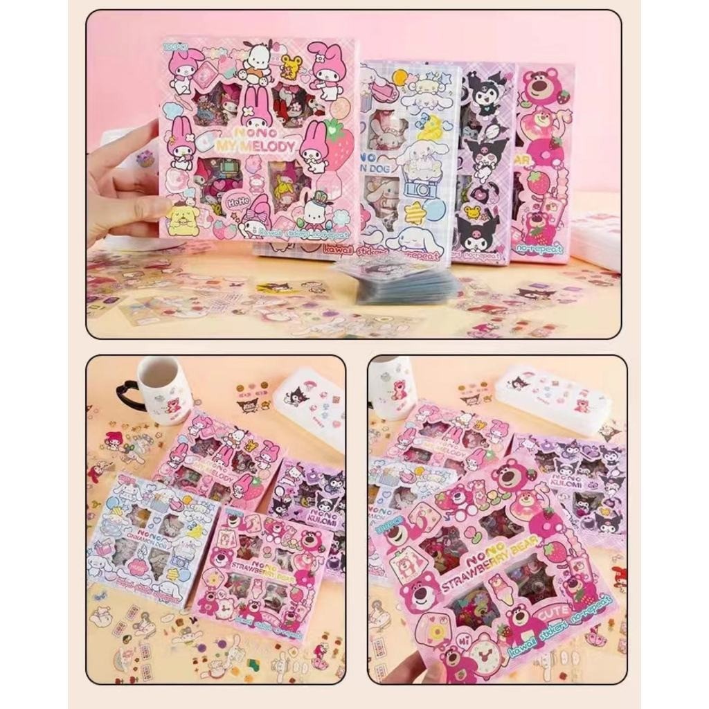 

Sticker Lucu 2D Sanrio Karakter Kuromi dan Melody Isi 100 Lembar Per Box