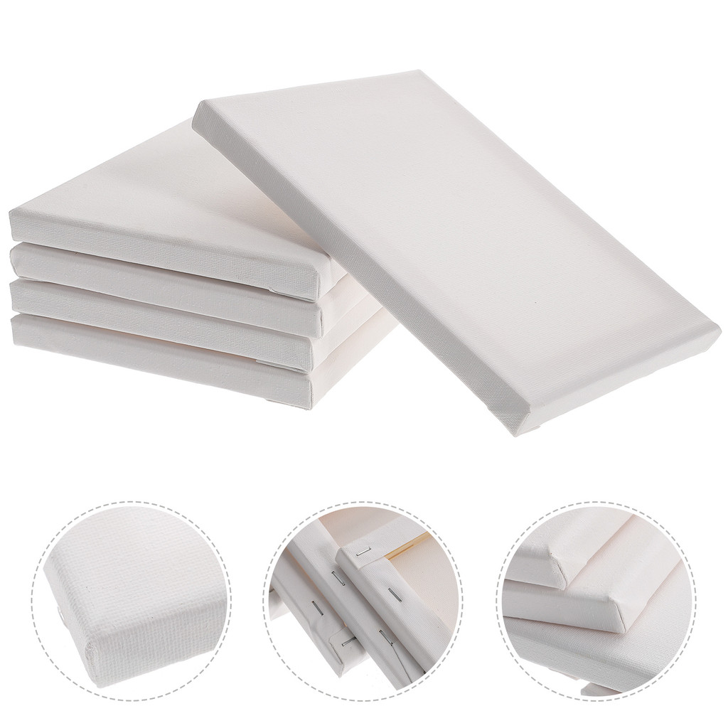 

5 Pcs Blank Canvas Thin Canvases for Painting 6x8 Bulk Linen Stretched Watercolor Solid Wood Board Child Acrylic