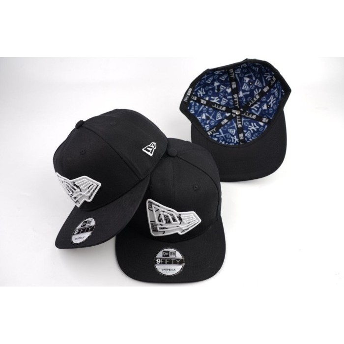 Topi Snapback Original Import New Era Baseball Cap Fashion Pria - Hitam Motif