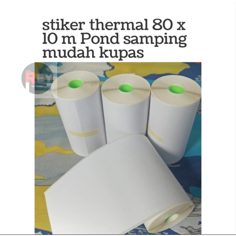 

Label kertas Sticker Continuous 80 mm x 10 meter pond samping mudah kupas- Label Kertas Thermal Stiker / Label 80mm x 50mm - 100x100 - 80x100 - 76x100 - 78x100