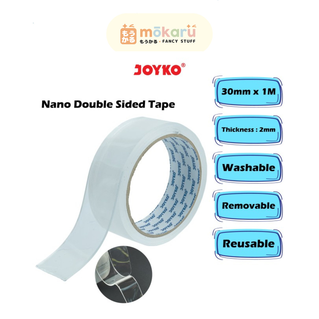 

Joyko Nano Double Side Tape Transaparan NDST-1 30mm x 1M / Perekat 2 Sisi Bening Murah Berkualitas
