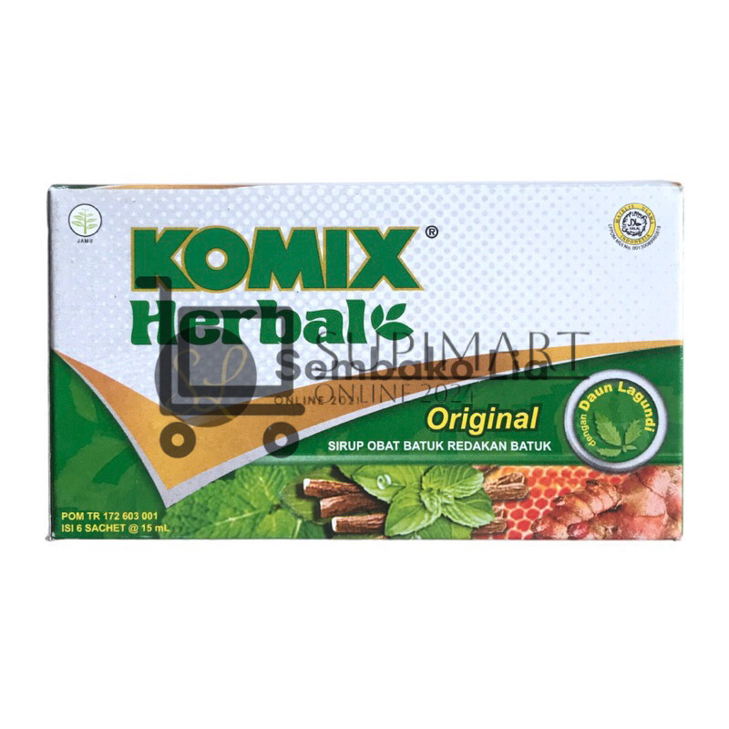 

Komix Herbal Original Box 15ml Isi 6 Sachet / Komix Herbal Original Sachet Pack