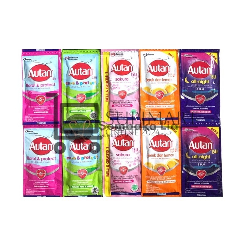 AUTAN Lotion Anti Nyamuk Autan Sachet 6ml Renteng Isi 12pc Sachet