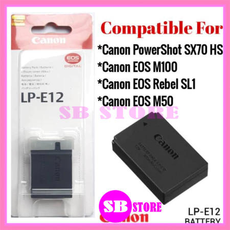 [SB] Baterai Canon LP E12 LP-E12 charger LC E12 Lpe12 for camera Canon EOS M M2 M10 M50 M100 100D KI