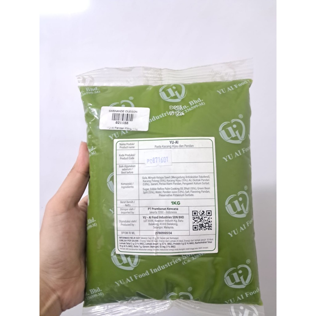 

Selai YU AI PANDAN KACANG IJO KEMASAN 1KG