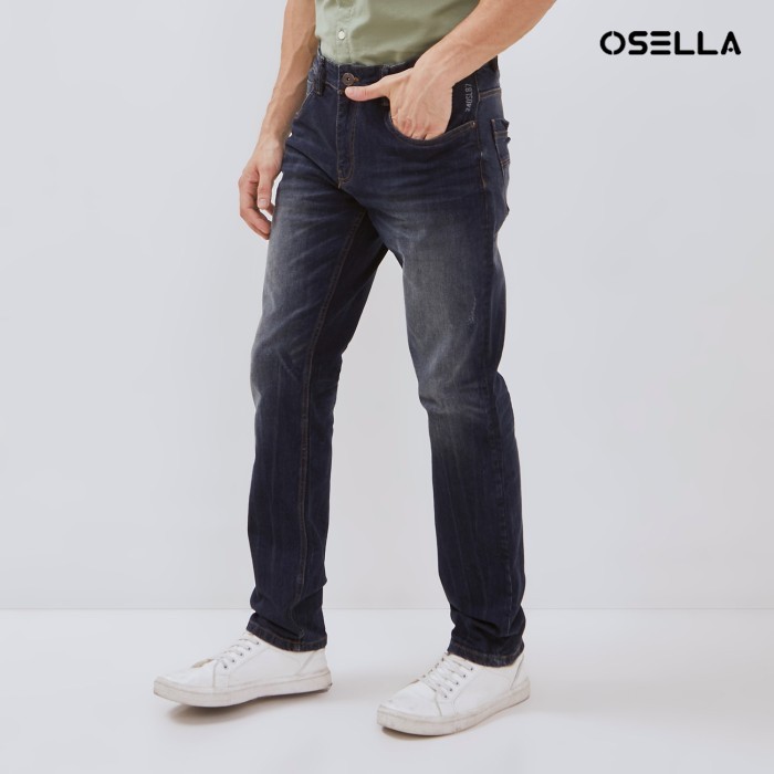 Osella Jordy Slim Fit Denim Jeans In Dark Blue Wash 208O4010A3  | Celana Jeans Pria