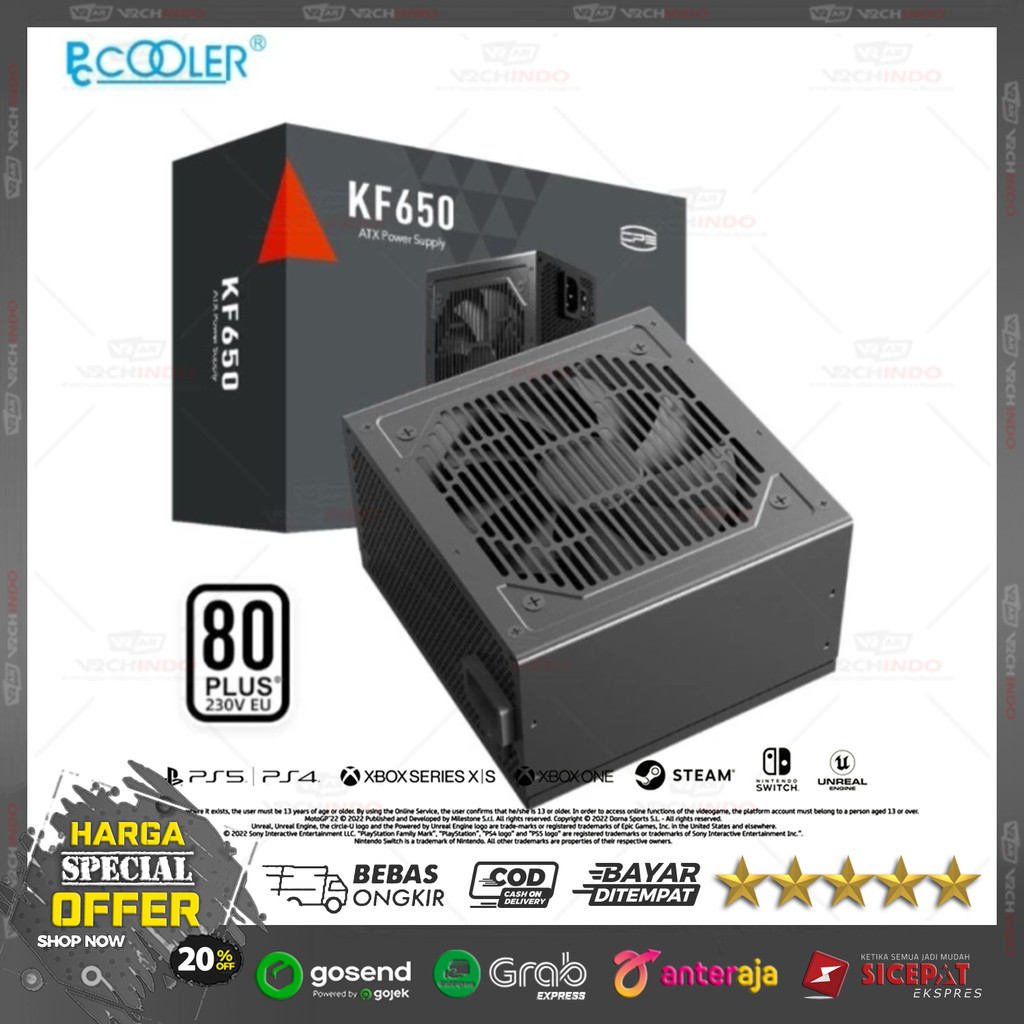 PSU ATX 2.4 PCCOOLER KF650 650W 80+ White Certification Power Supply PC-COOLER KF-650 Watt 