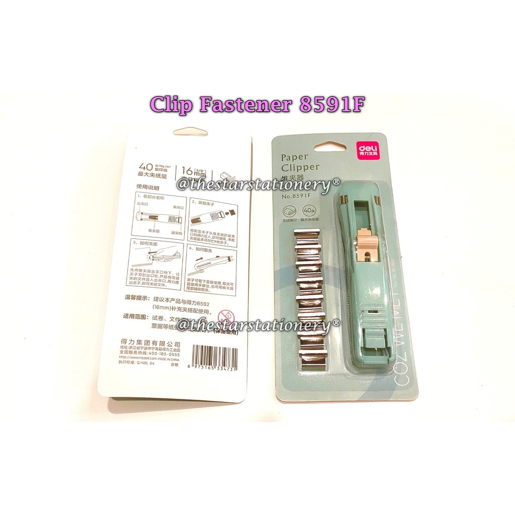 

(1 Set) GROSIR Clip Fastener DELI 8591F / Binder Clip Otomatis Deli 8591F