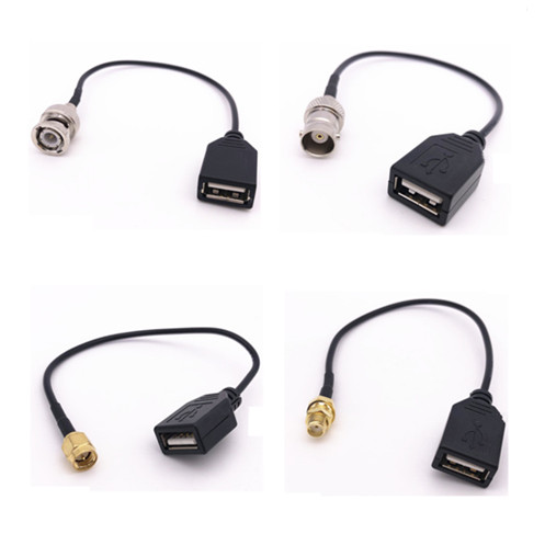 BNC/SMA male&Female to computer data cable USB female connector RG174 low loss extension cord