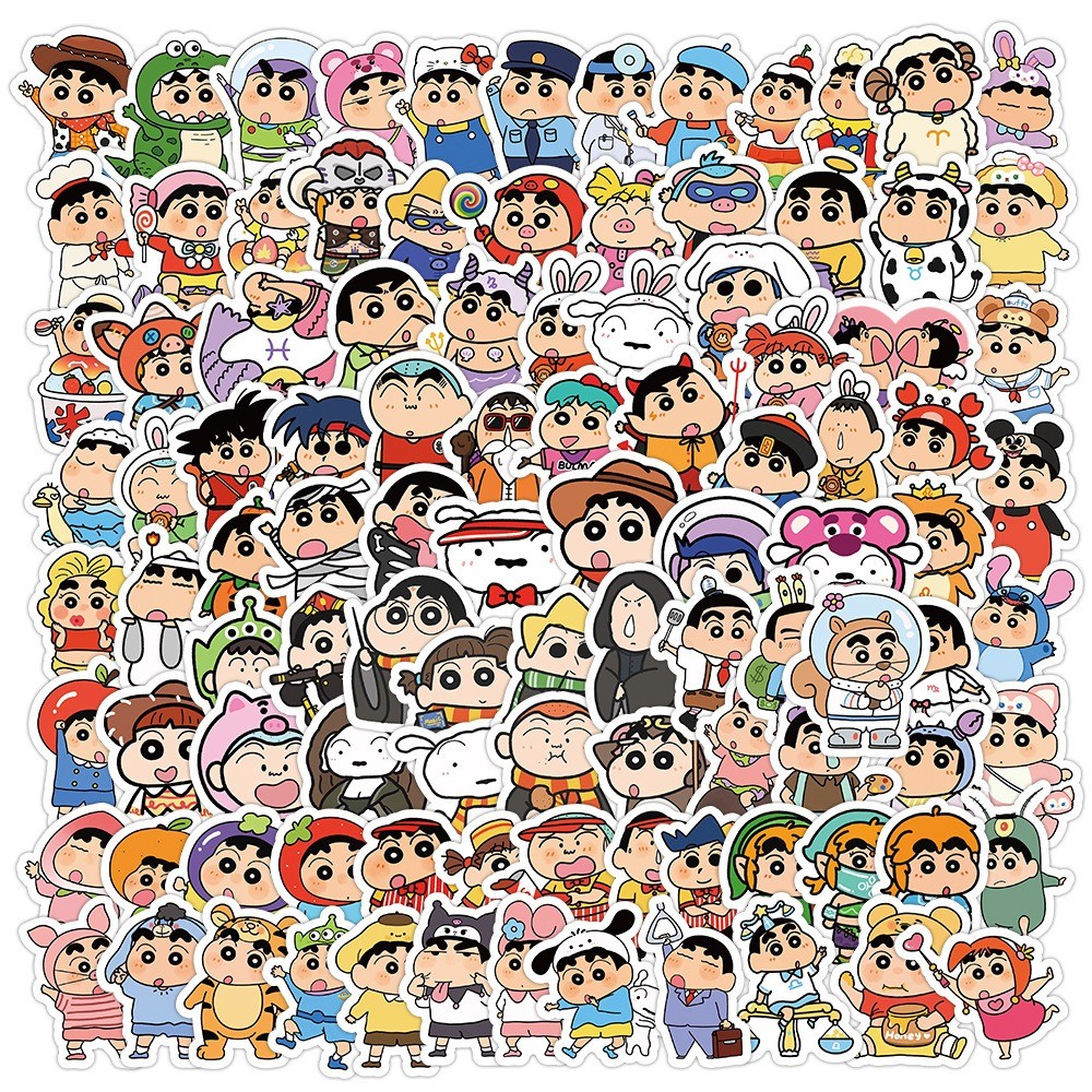 

100 Pcs Sticker Shin Chan Vinyl Waterproof untuk Tempelan Laptop Tumbler HP Koper DIY [6]