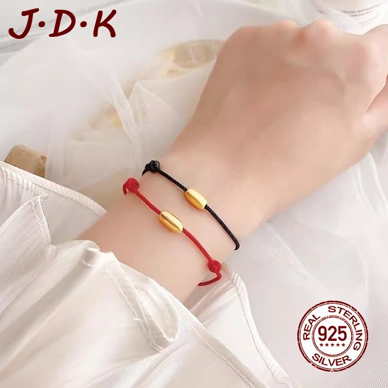 JDK Tali Hitam Emas Gelang Beras Kecil Untuk Pasangan Pria Dan Wanita