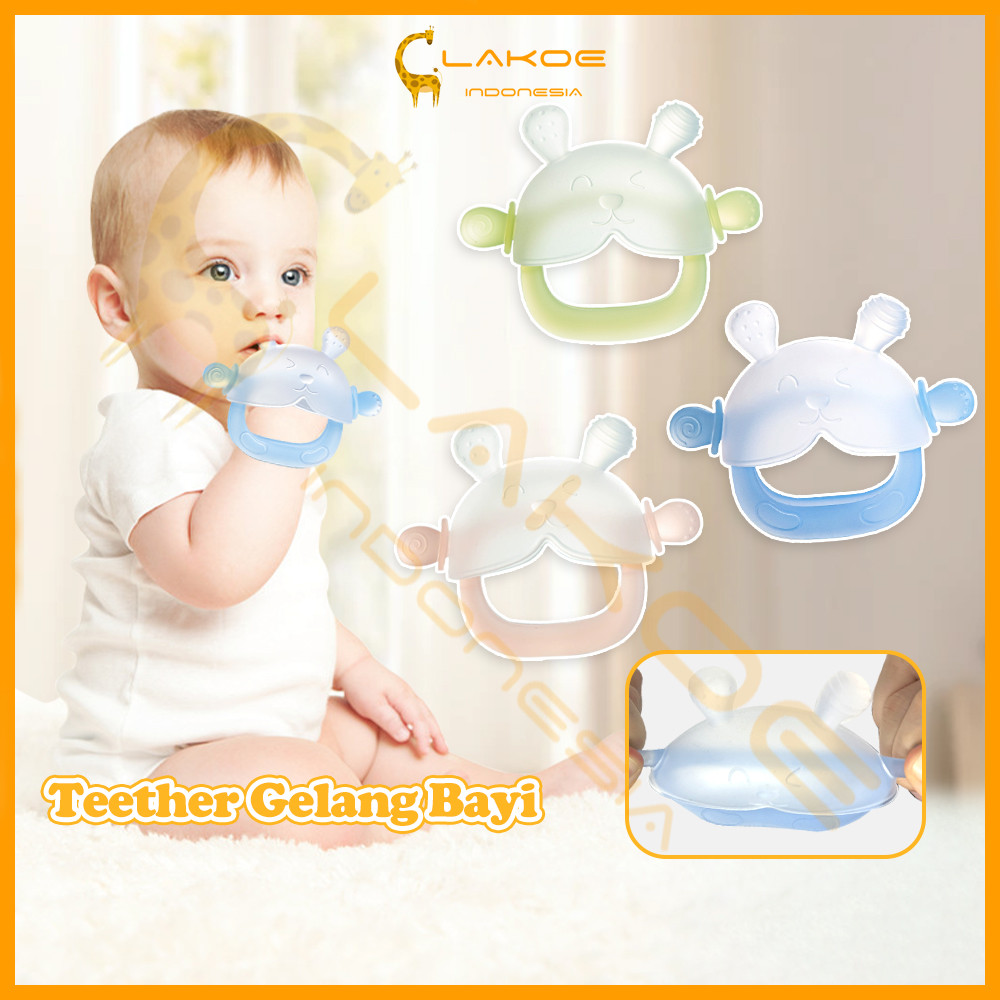 LAKOE Teether Bayi Gelang Mainan Gigitan Bayi Silikon Lembut Free Box  Bpa Free
