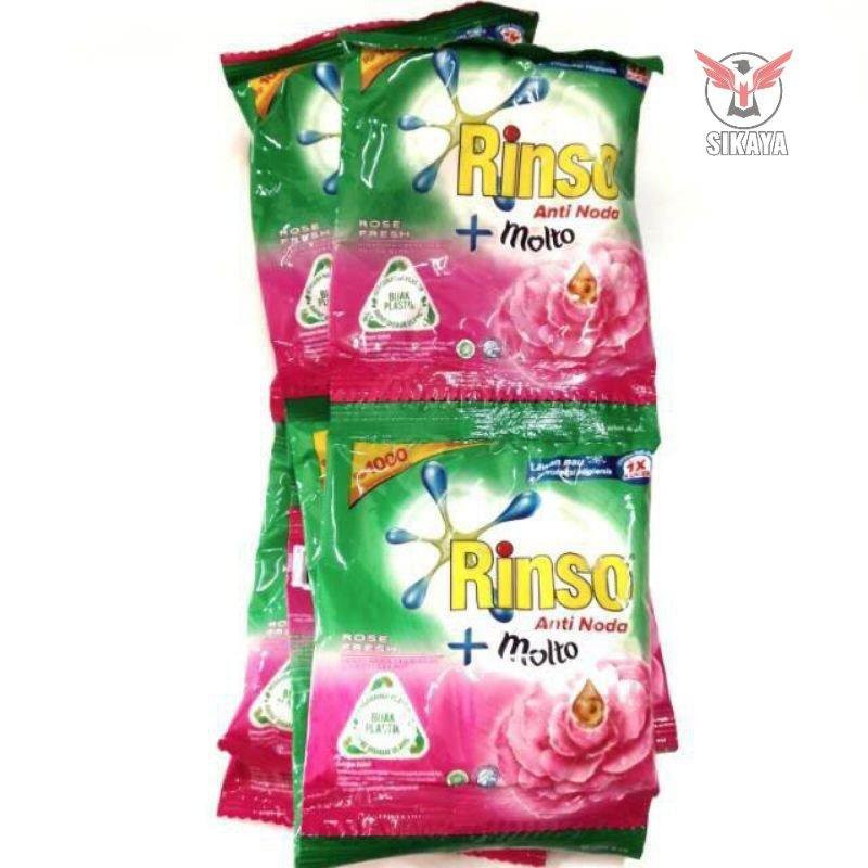 

Rinso Molto 38 gr Renceng Isi 12PCS - Detergen Bubuk 1000