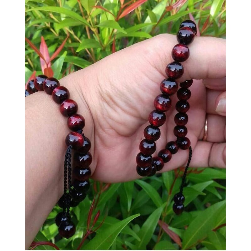 Gelang Tasbih Akar Bahar Merah/Gelang Tasbih Akar Bahar Tali Arus Merah/Gelang Kesehatan/Gelang Coup