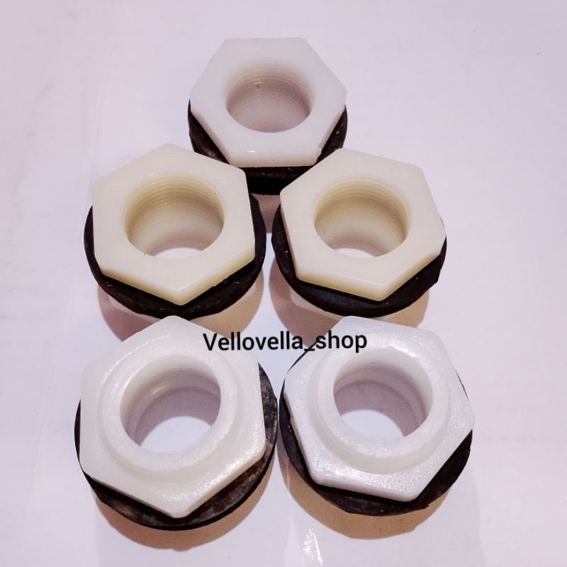 Ring Tandon air / mur toren / drat tedmon / mur lubang tangki tedmon besar kecil ukuran 1/2" 3/4" 1"