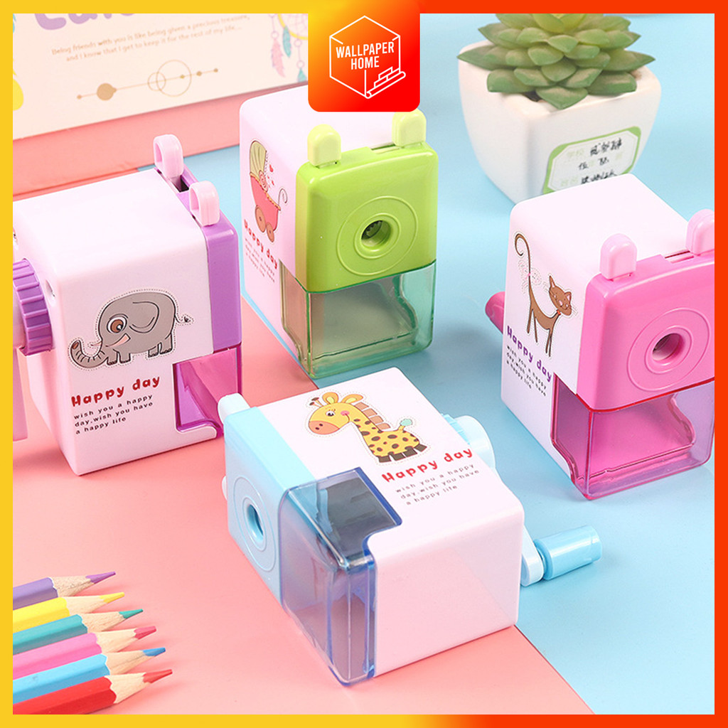 

Rautan Serutan Pensil Putar Gaya Kartun Sharpener Rautan Meja 4 Warna