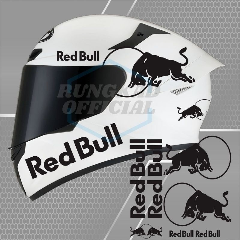 STIKER HELM REDBULL HITAM