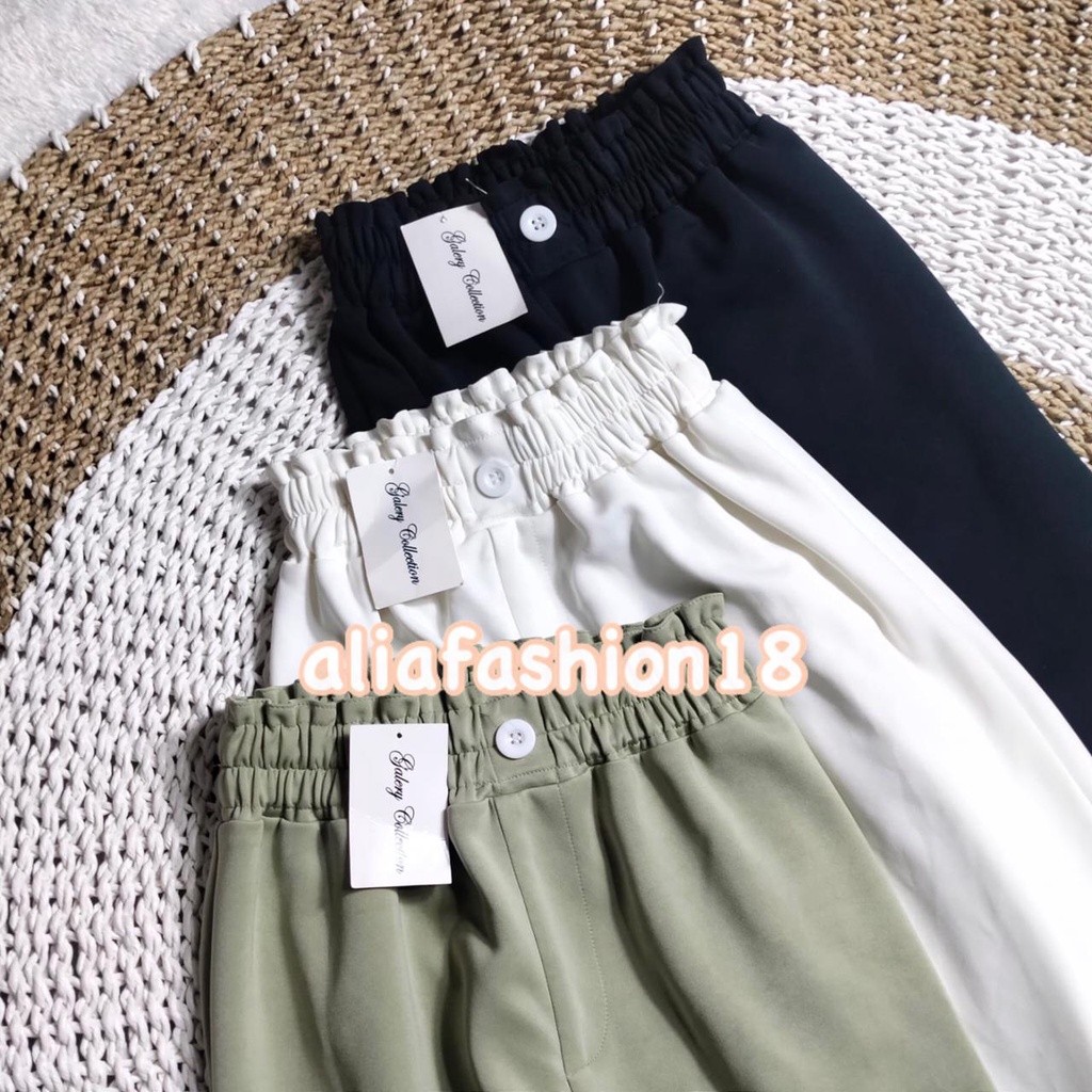Celana Kulot Jumbo Scuba/Celana Kulot Full Karet/Korean Pants Wide Leg Pants