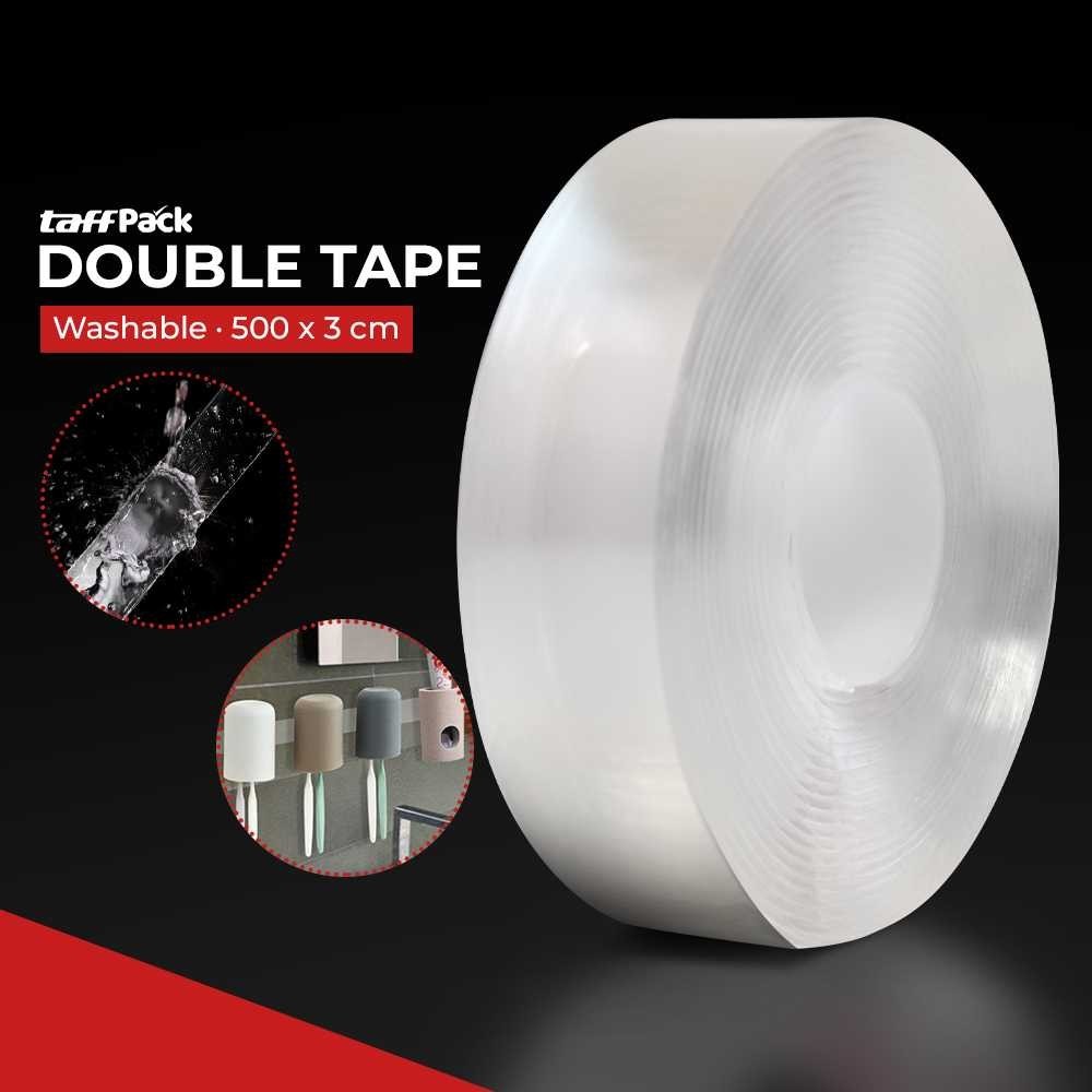 

TaffPACK Double Tape Transparan Perekat No Trace Adhesive Washable Sticker / Double Tape Perekat Transparent No Trace Washable Sticker / Double Tape Premium Nano Selotip Bening 2 Sisi serbaguna