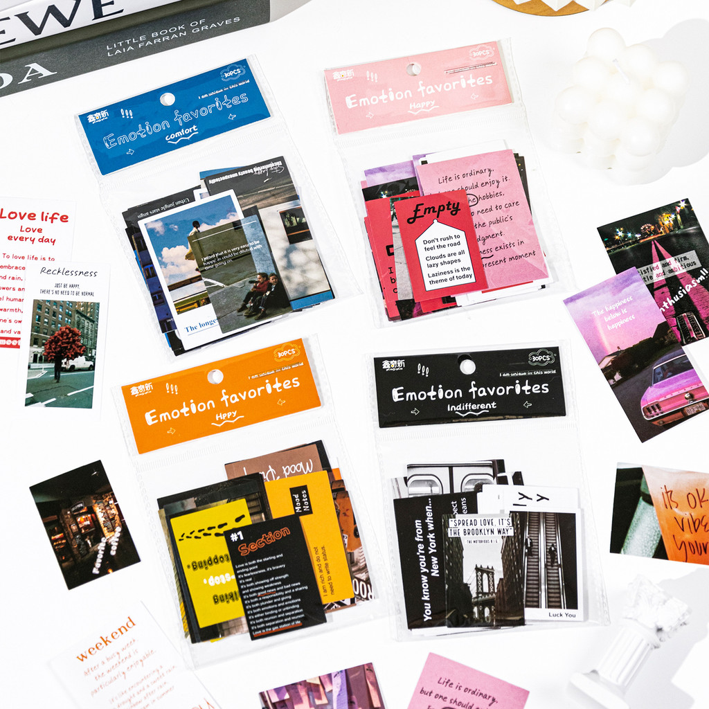 

30 pcs INS Korean-style simple sealing paste DIY hand ledger material decorative sticker package Scrapbooking Material